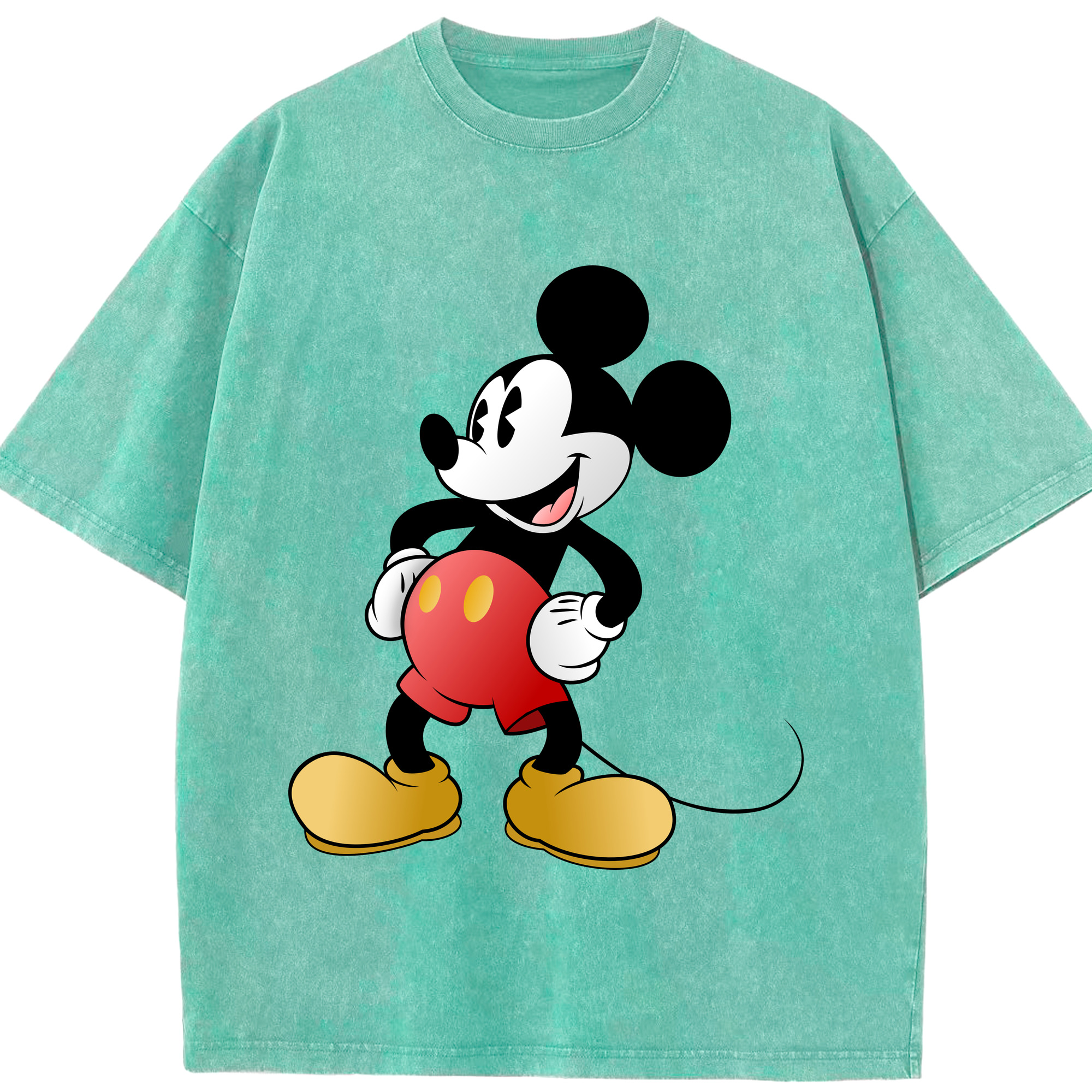 （画像用） ミッキーマウス Mickey Mouse 綿100% ヴィンテージ風 半袖Tシャツ（フロントプリント）